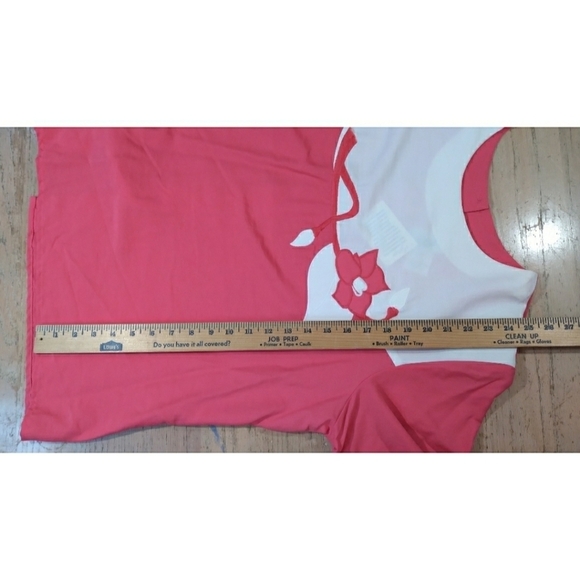 Lucia pink and white applique button back top XL - Picture 8 of 9